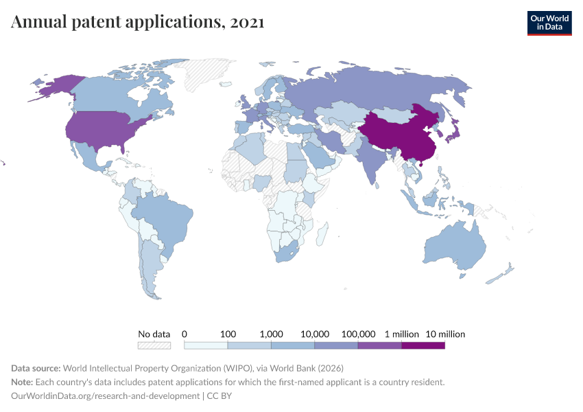 A thumbnail of the "Annual patent applications" chart