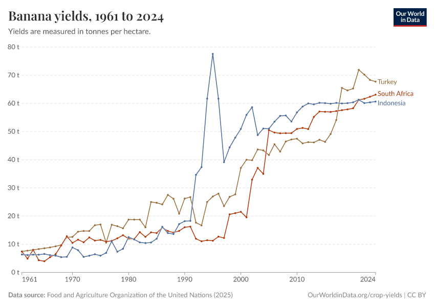 A thumbnail of the "Banana yields" chart
