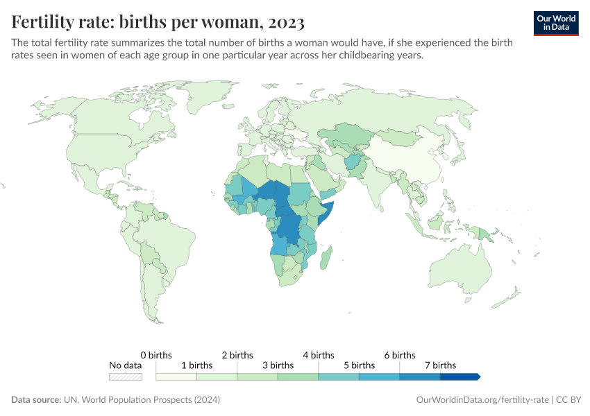A thumbnail of the "Fertility rate: births per woman" chart
