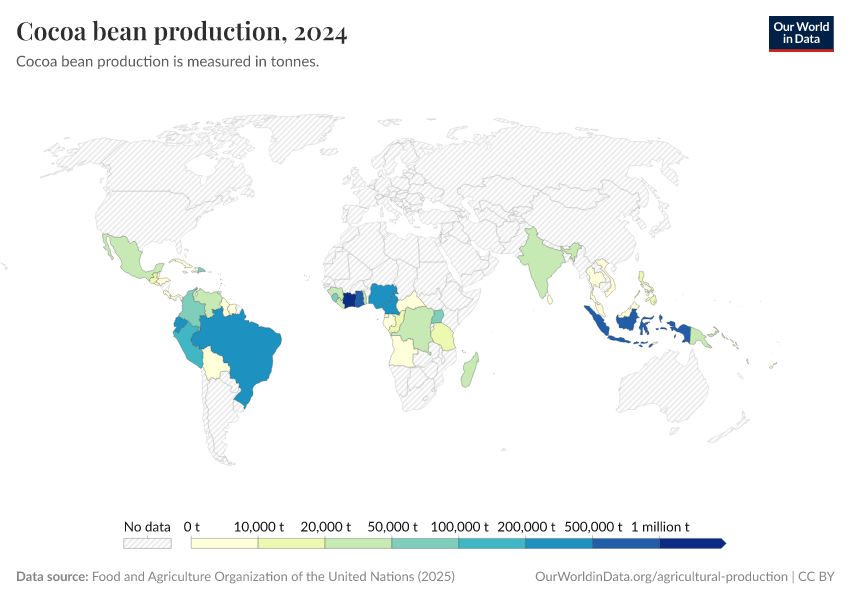 A thumbnail of the "Cocoa bean production" chart