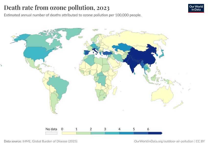 A thumbnail of the "Death rate from ozone pollution" chart