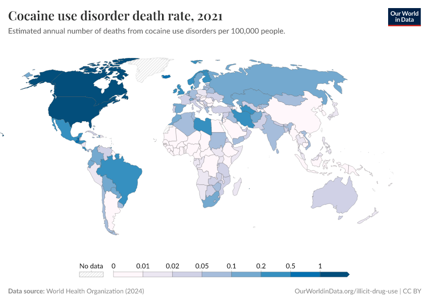 A thumbnail of the "Cocaine use disorder death rate" chart