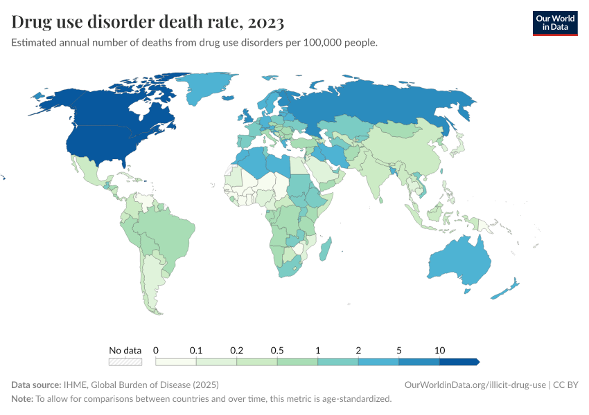 A thumbnail of the "Drug use disorder death rate" chart