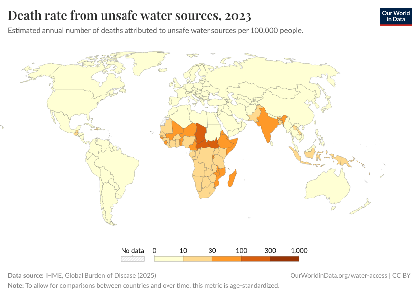 A thumbnail of the "Death rate from unsafe water sources" chart