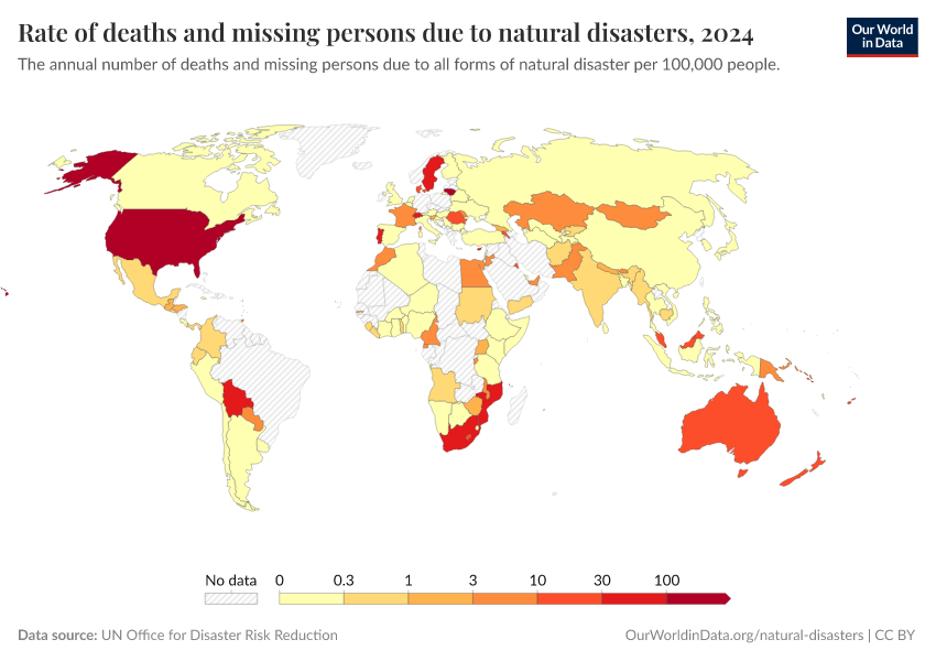 A thumbnail of the "Rate of deaths and missing persons due to natural disasters" chart
