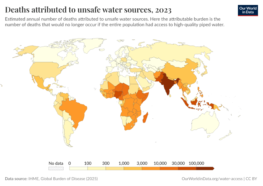 A thumbnail of the "Deaths attributed to unsafe water sources" chart