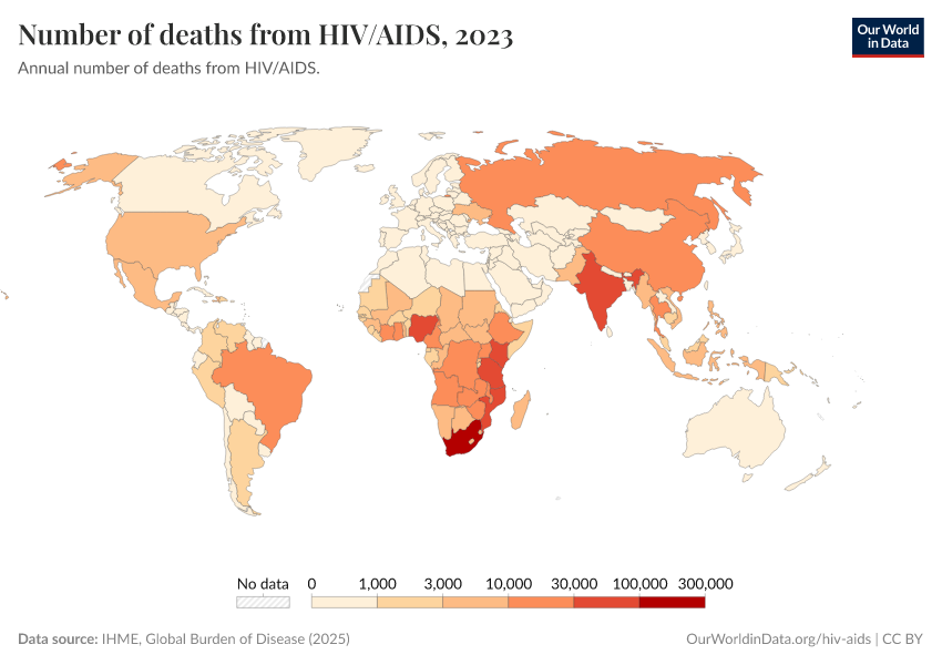 A thumbnail of the "Number of deaths from HIV/AIDS" chart