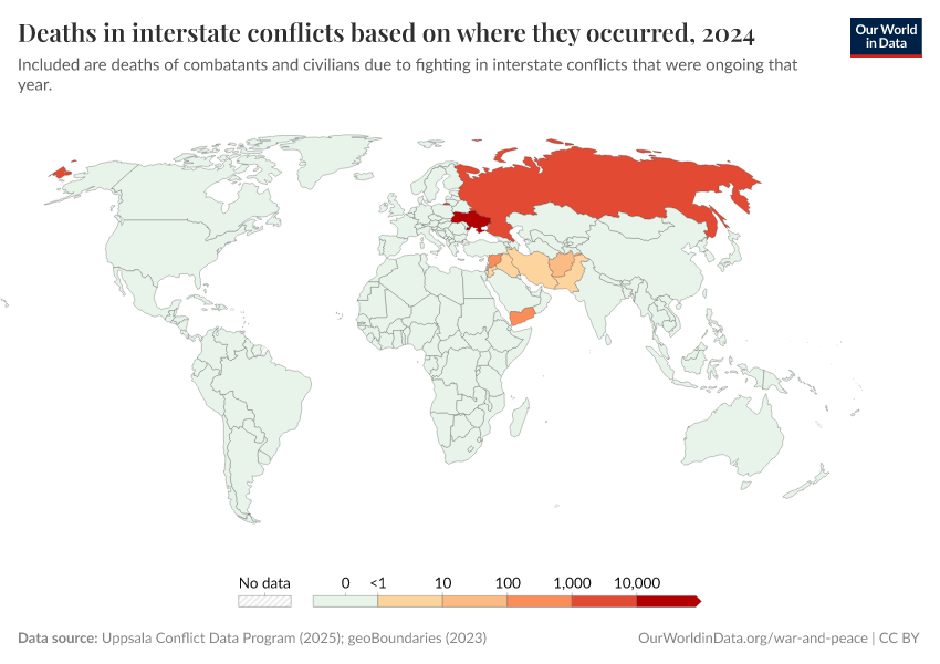 A thumbnail of the "Deaths in interstate conflicts based on where they occurred" chart