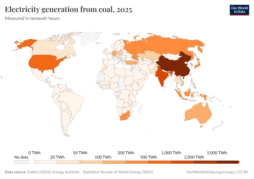 A thumbnail of the "Electricity generation from coal" chart