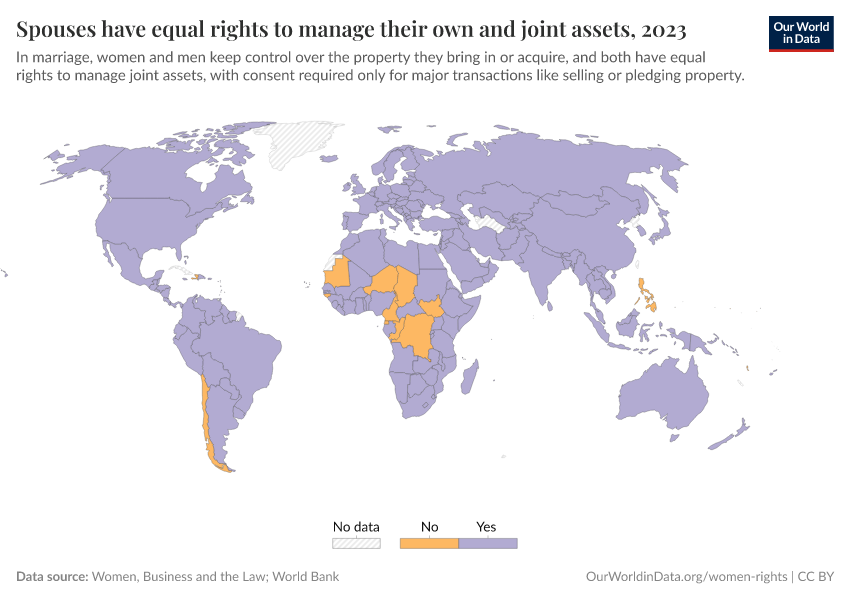 A thumbnail of the "Spouses have equal legal administrative authority over assets" chart