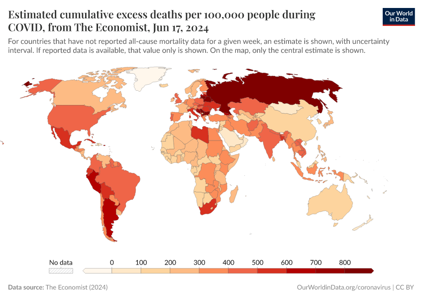 A thumbnail of the "Estimated cumulative excess deaths per 100,000 people during COVID, from The Economist" chart