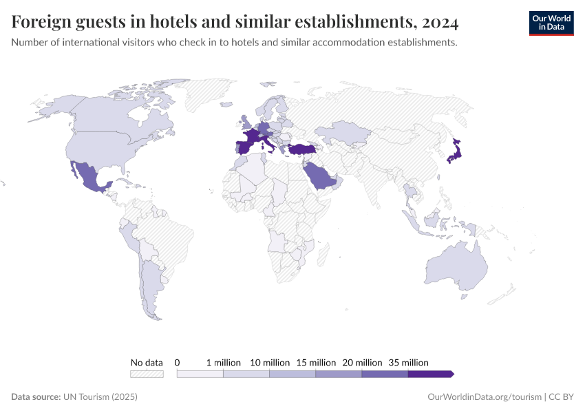 A thumbnail of the "Foreign guests in hotels and similar establishments" chart
