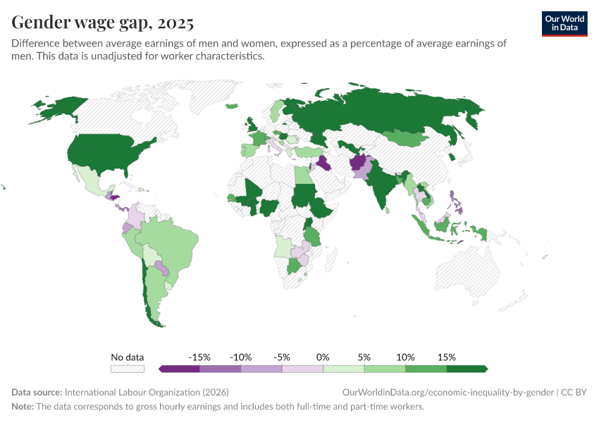 A thumbnail of the "Unadjusted gender gap in average hourly wages" chart