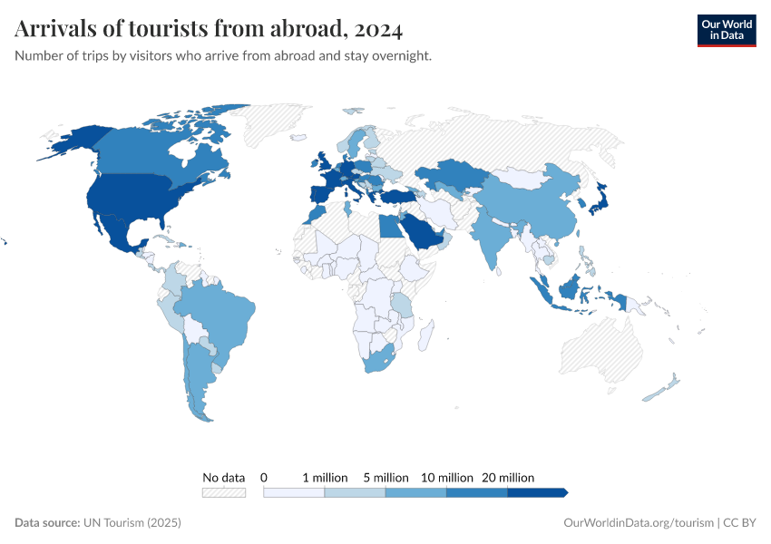 A thumbnail of the "International tourist trips" chart