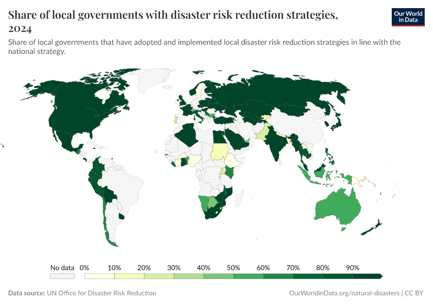 A thumbnail of the "Number of local governments with disaster risk reduction strategies" chart