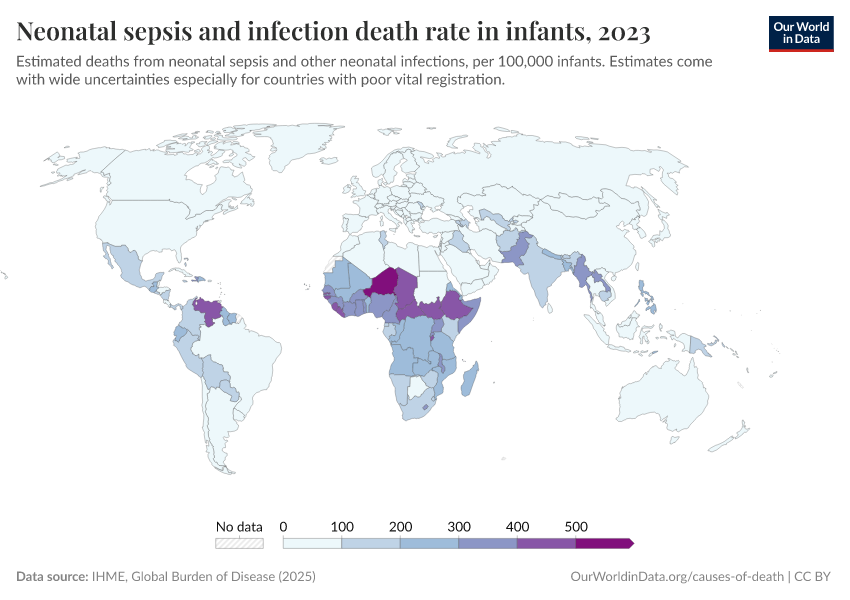A thumbnail of the "Neonatal sepsis and infection death rate in infants" chart