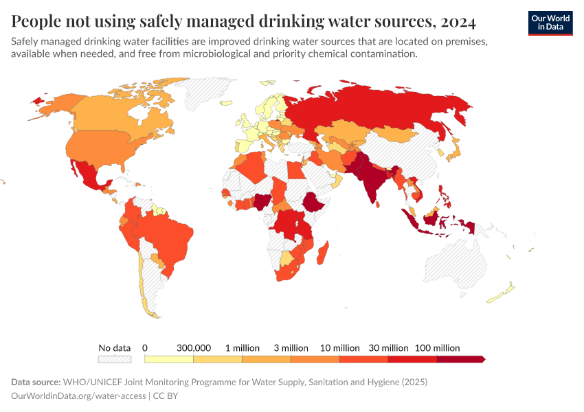 A thumbnail of the "People not using safe drinking water facilities" chart
