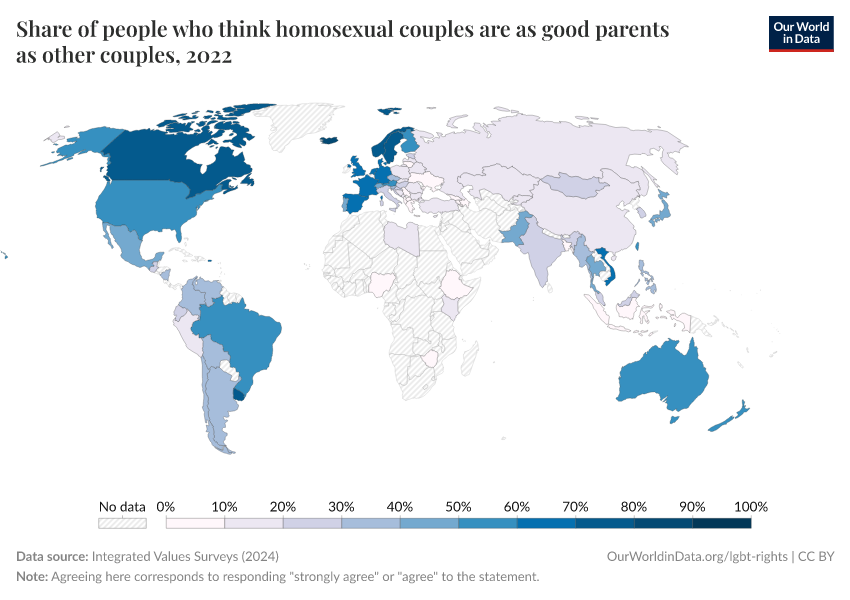 A thumbnail of the "Share of people who think homosexual couples are as good parents as other couples" chart