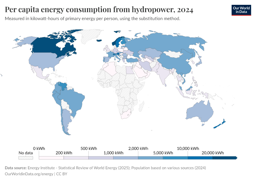 A thumbnail of the "Per capita energy consumption from hydropower" chart
