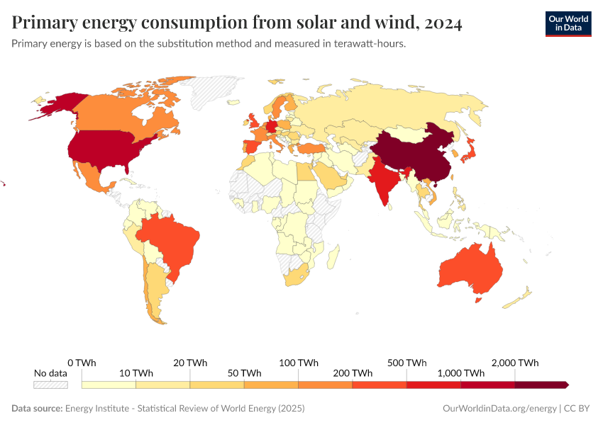 A thumbnail of the "Primary energy consumption from solar and wind" chart