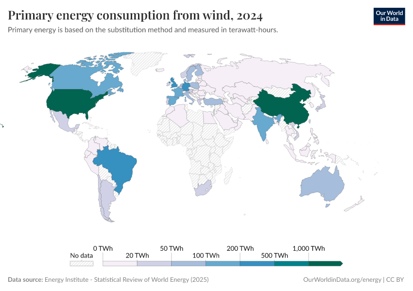 A thumbnail of the "Primary energy consumption from wind" chart