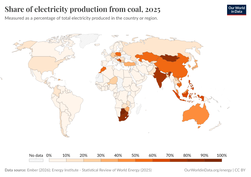 A thumbnail of the "Share of electricity production from coal" chart
