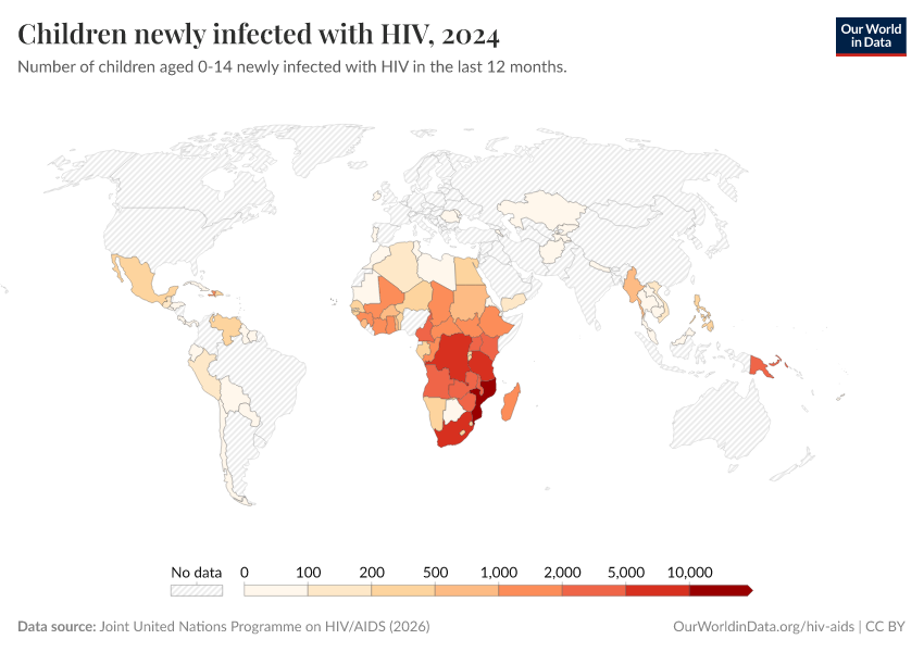 A thumbnail of the "Children newly infected with HIV" chart