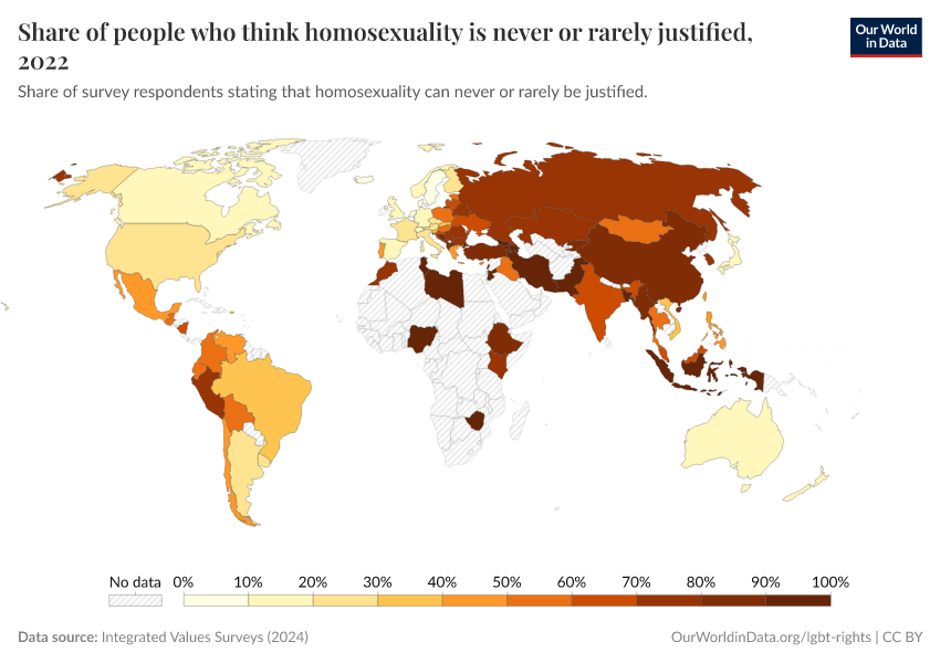 A thumbnail of the "Share of people who think homosexuality is never justified" chart