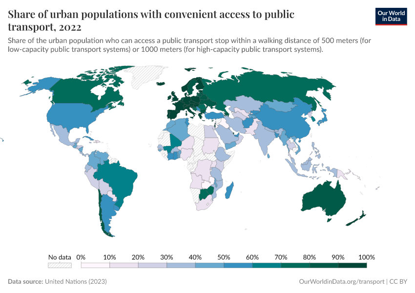 A thumbnail of the "Share of urban populations with convenient access to public transport" chart
