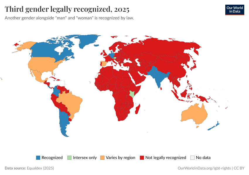 A thumbnail of the "Third gender legally recognized" chart