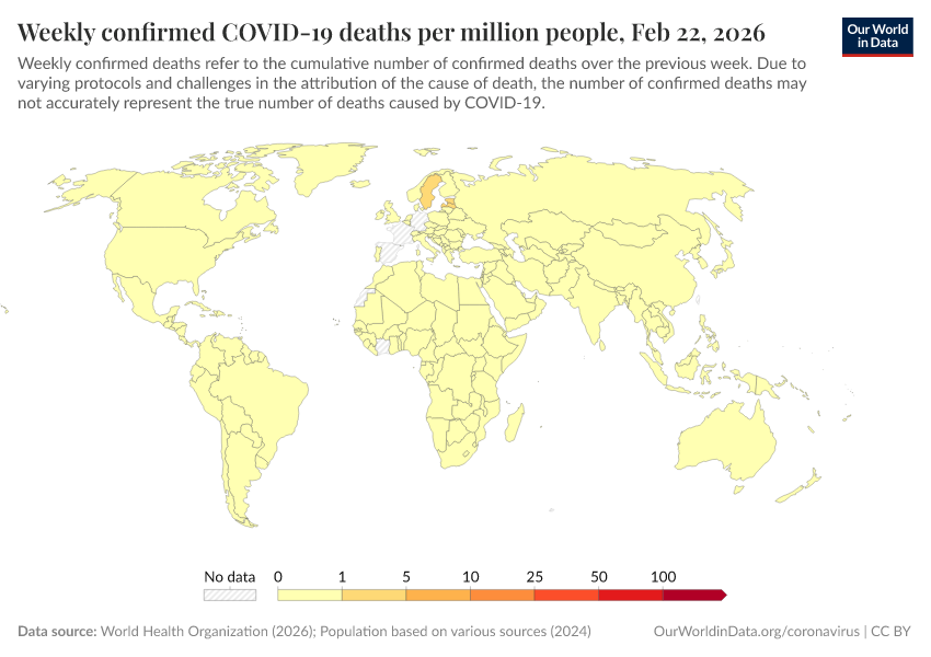 A thumbnail of the "Weekly confirmed COVID-19 deaths per million people" chart