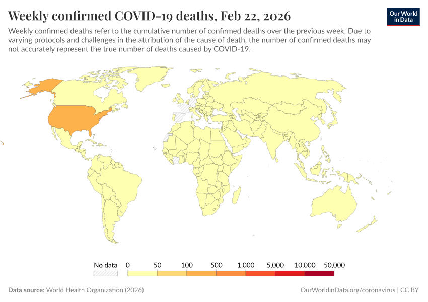 A thumbnail of the "Weekly confirmed COVID-19 deaths" chart